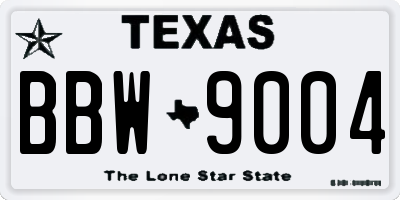 TX license plate BBW9004