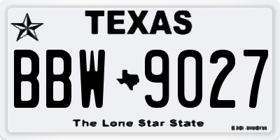 TX license plate BBW9027