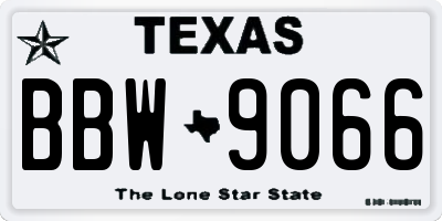 TX license plate BBW9066