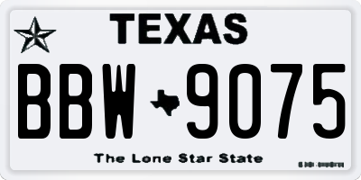 TX license plate BBW9075