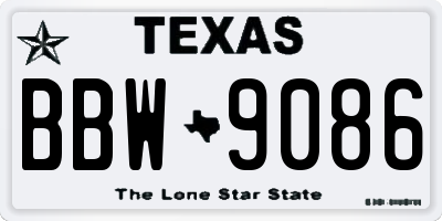 TX license plate BBW9086