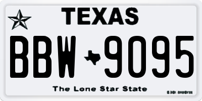 TX license plate BBW9095