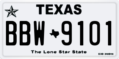 TX license plate BBW9101