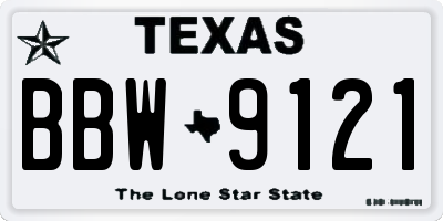 TX license plate BBW9121