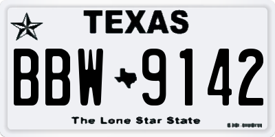 TX license plate BBW9142