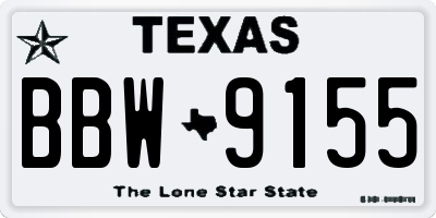 TX license plate BBW9155