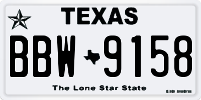 TX license plate BBW9158