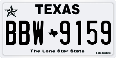 TX license plate BBW9159