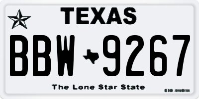 TX license plate BBW9267