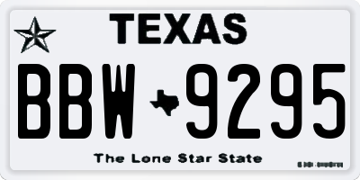 TX license plate BBW9295