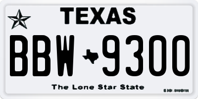 TX license plate BBW9300
