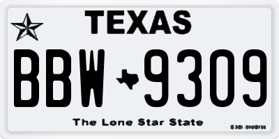 TX license plate BBW9309