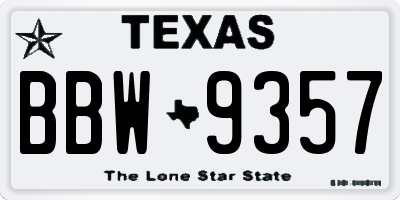 TX license plate BBW9357