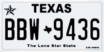 TX license plate BBW9436