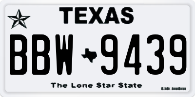 TX license plate BBW9439