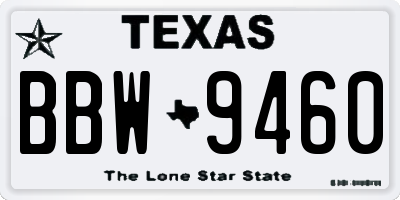 TX license plate BBW9460