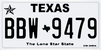 TX license plate BBW9479