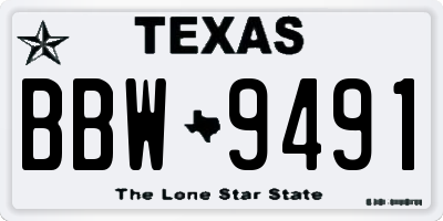 TX license plate BBW9491