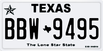 TX license plate BBW9495