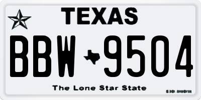 TX license plate BBW9504
