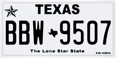 TX license plate BBW9507