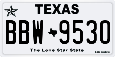 TX license plate BBW9530