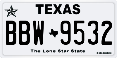 TX license plate BBW9532