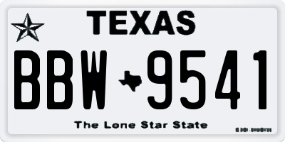 TX license plate BBW9541