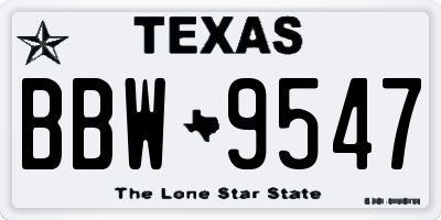 TX license plate BBW9547