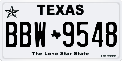 TX license plate BBW9548