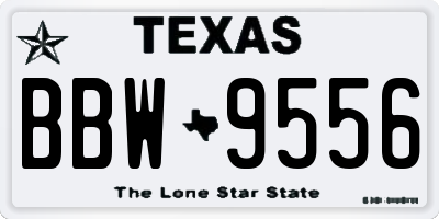 TX license plate BBW9556