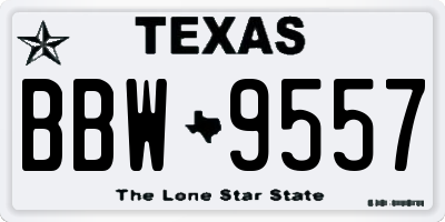 TX license plate BBW9557