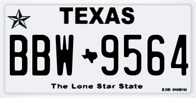 TX license plate BBW9564