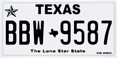 TX license plate BBW9587