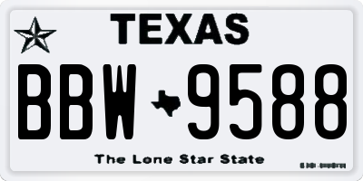 TX license plate BBW9588