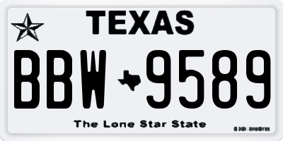 TX license plate BBW9589