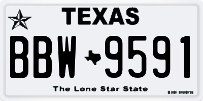 TX license plate BBW9591