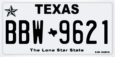 TX license plate BBW9621