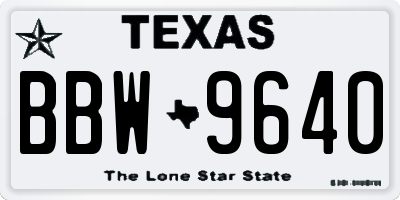 TX license plate BBW9640