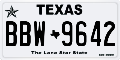 TX license plate BBW9642