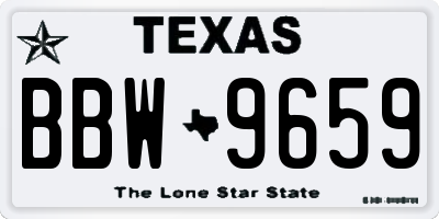 TX license plate BBW9659