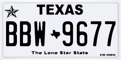 TX license plate BBW9677
