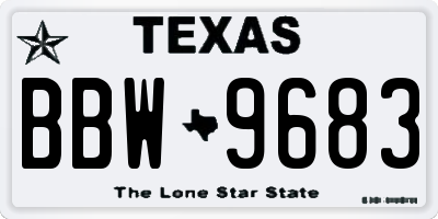 TX license plate BBW9683