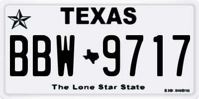 TX license plate BBW9717