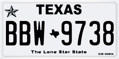 TX license plate BBW9738