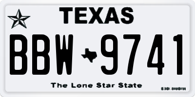 TX license plate BBW9741