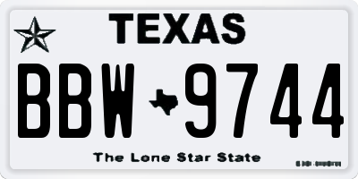 TX license plate BBW9744