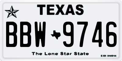TX license plate BBW9746