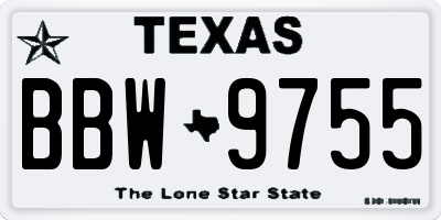 TX license plate BBW9755