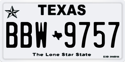 TX license plate BBW9757
